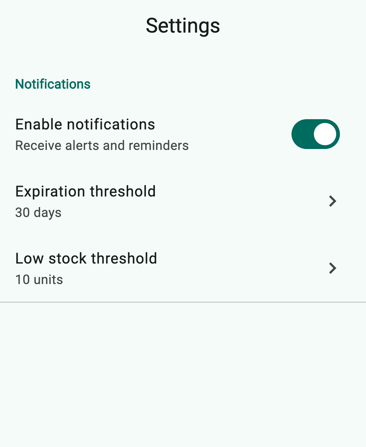 Notification settings